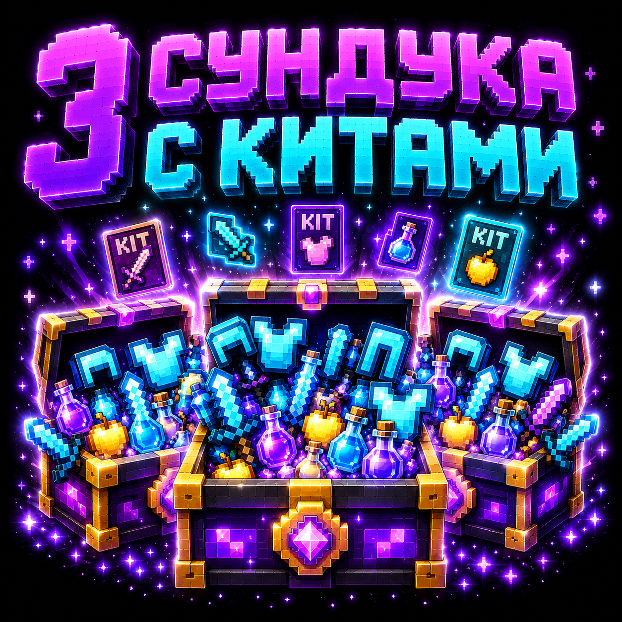 3 СУНДУКА С КИТAМИ