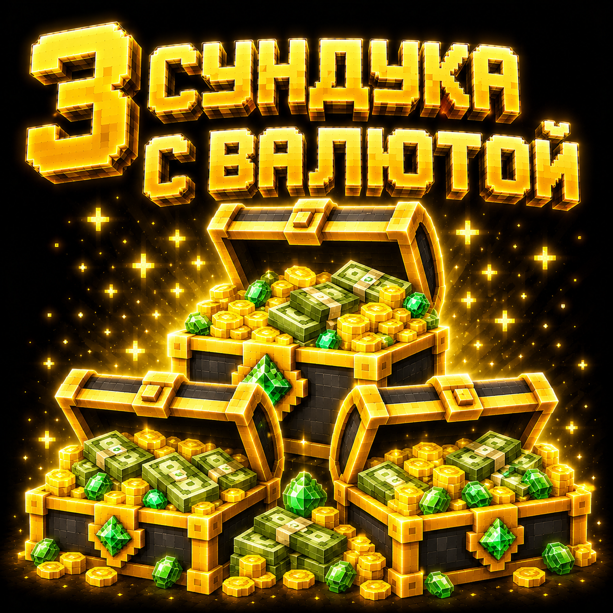 3 СУНДУКА С ВАЛЮТОЙ