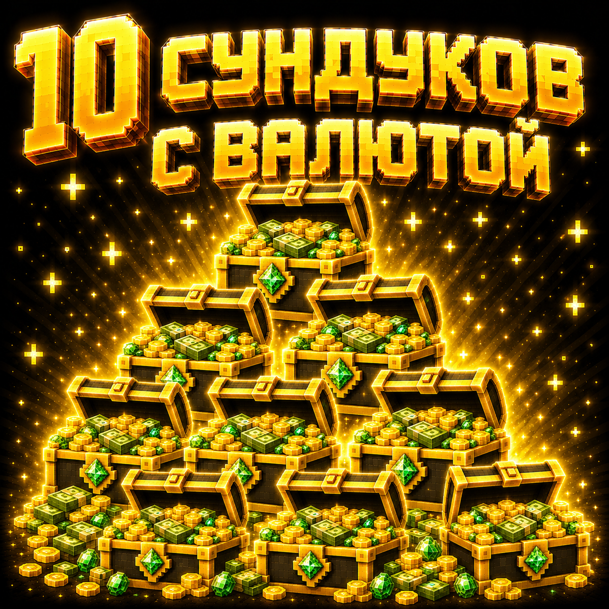 10 СУНДУКО С ВАЛЮТОЙ